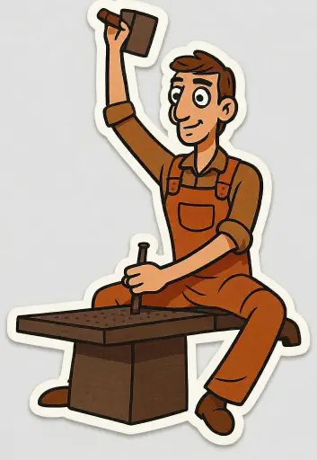 Pegatina de un trillero escopliando