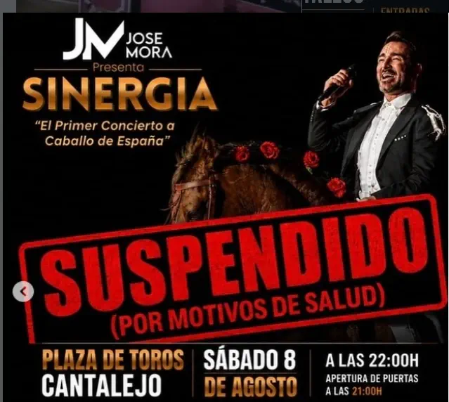 concierto JOSE MORA cancelado