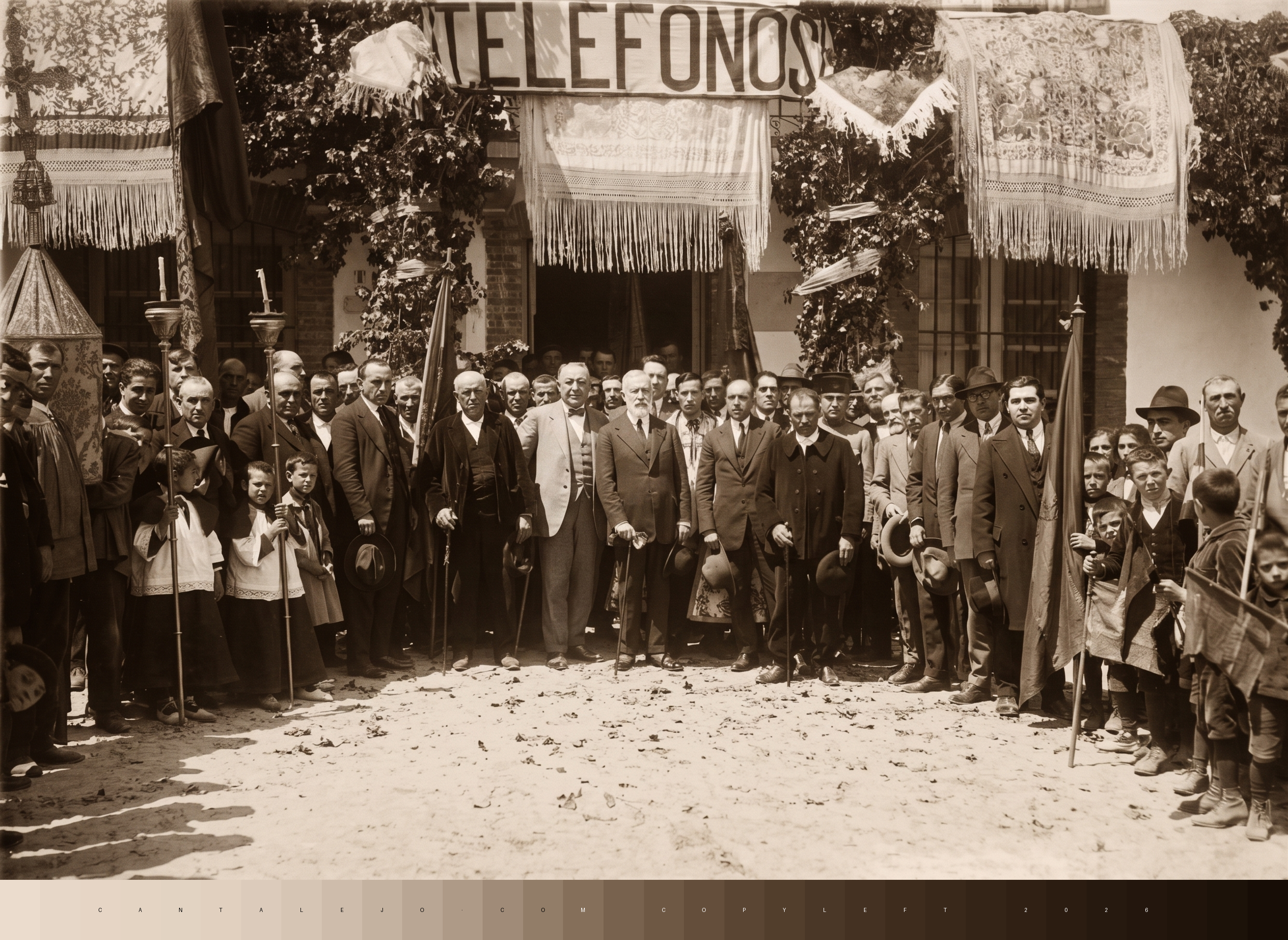 Inauguración Central en Cantalejo (Segovia), en el año 1926. Fotografía Archivo Histórico y Fotográfico del la Fundación Telefónica